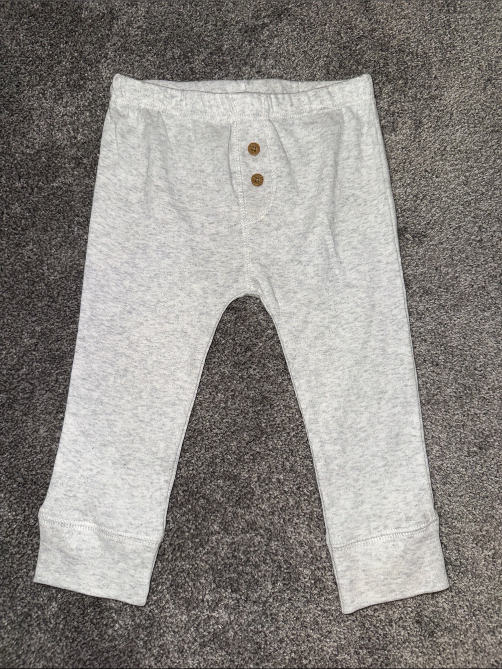 Carter's Light Gray Knit Joggers with Button Detail